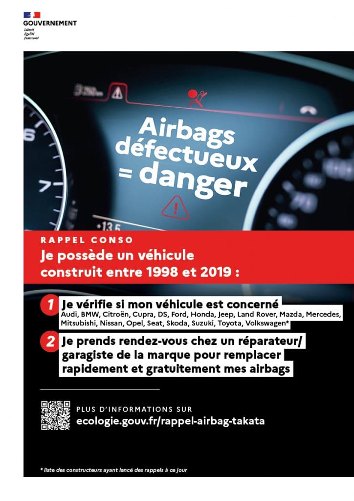 Drame en France : Les airbags font au moins 15 victimes !
